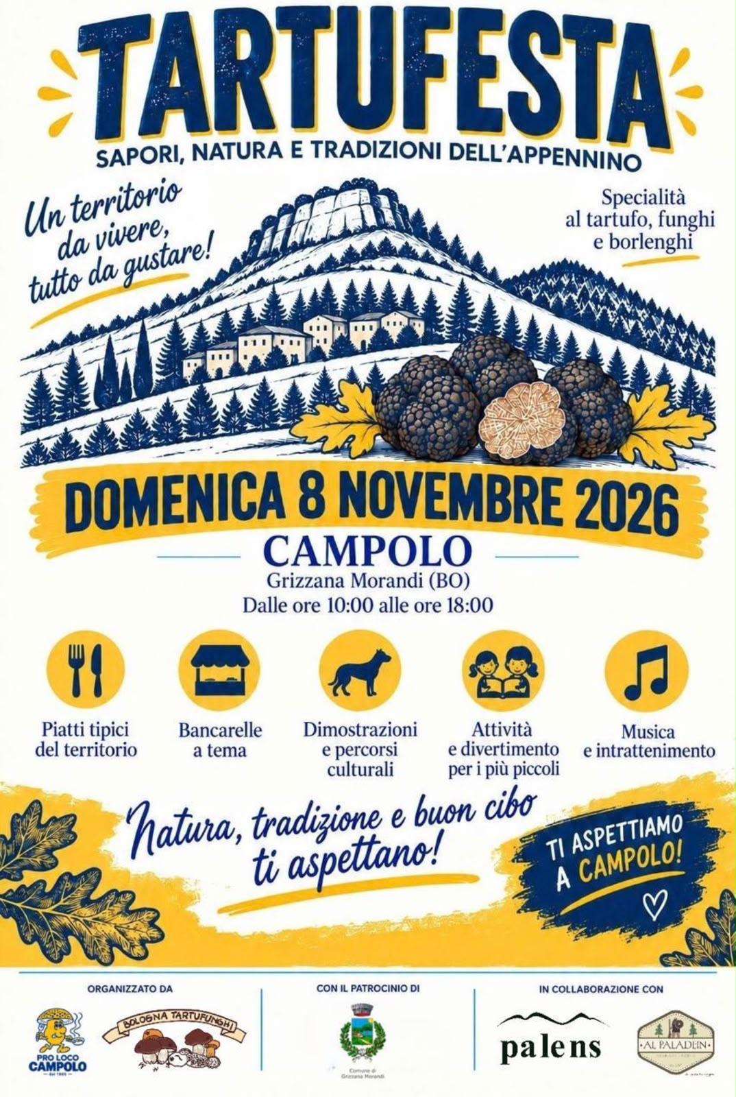 Locandina della Tartufesta, domenica 8 novembre 2026 a Campolo